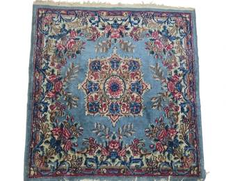 Small hand Kirman knotted wool rug