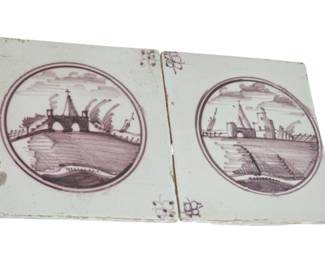 Pair of Delft Tiles 18th century