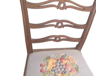 Set of four Chippendale style carved mahogany ladderback side chairs