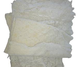 Collection of crocheted table or bead covering