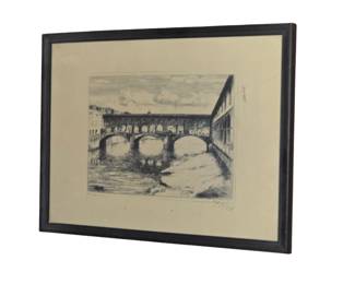 Framed engraving - Ponte Vecchio?