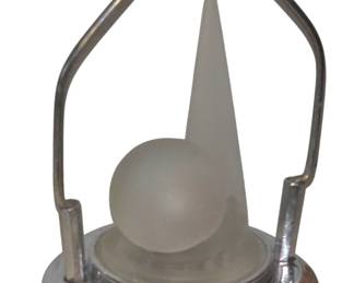 1940 New York World's Fair frosted glass and chrome Mid-century modern hanging lamp