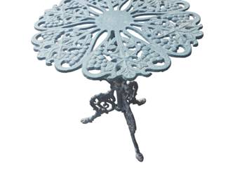 Green painted metal garden table