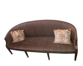 A rare and unusual Federal mahogany and horsehair upholstered sofa, New England, late 18th early 19th century. 