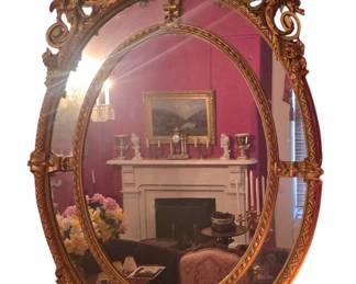 Continental Rococo style Carved gilt wood mirror. 19th century. 