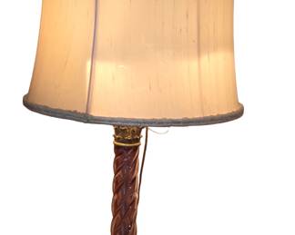 Purple columnar glass table lamp