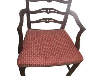 Chippendale style carved mahogany ladderback armchair.  