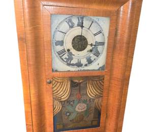 One Day Seth Thomas Brass Mantle clock with hand-painted eglomise - it works