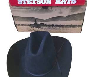 Unworn Stetson “Resistol” midnight blue beaver hat