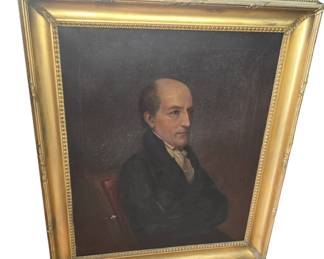 American school oil on canvas portrait of a gentleman in period frame. First quarter 19th Century.