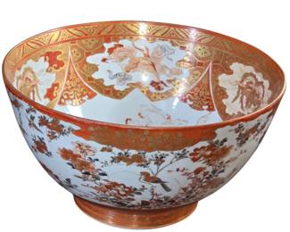 19th Century large Kutani punch bowl. 19 century 