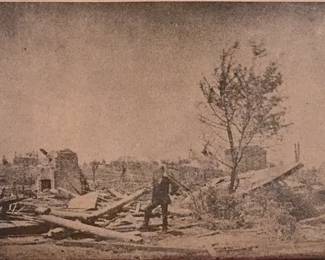 Newspaper image from the 1878 "Cyclone" Hillcrest  -the house is in the background on the right (not for sale)