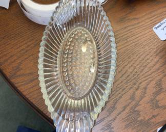 Vintage ribbed Jeanette national glass banana split sundae boats