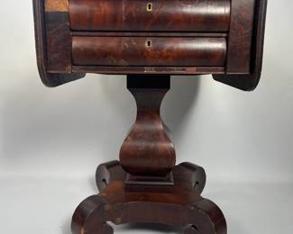 An empire table... needing some veneer work, but antebellum and worthy of attention for the low, low price we will have to sell it for...