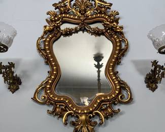 Fantastic Rococo revival gilt mirror, 19th century.