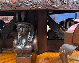 So much Carving on the NY / Philadelphia Egyptian Revival Table!