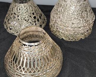 Sterling and silver plate Lamp Shades including Gorham