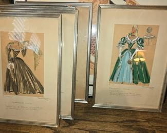 Rene Hubert costume designer sketches for the 1947 movie "Forever Amber" Directed by Otto Preminger. There are 6 of them 