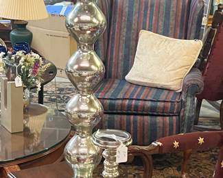 Lots of silver colored home decorations