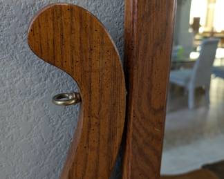Antique entry way mirror and cabinet with stain glass doors