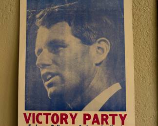Original Bobby Kennedy victory party at the ambassador hotel the assassination ephemera poster