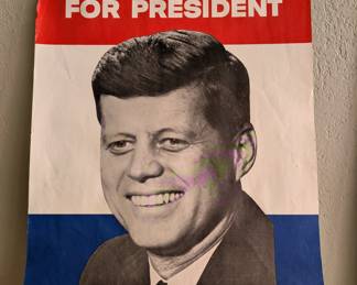 Original Kennedy for president campaign poster ephemera