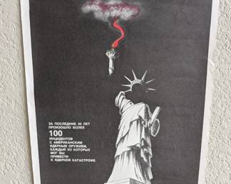 Original anti-us anti-nato poster by the kbg fighting against FBI influence