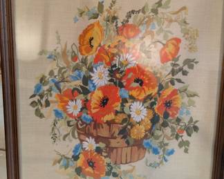 Large Embroidery flora painting