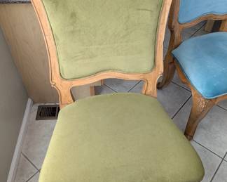 Magnolia Chairs and dinning room table with fold out leaf in the middle