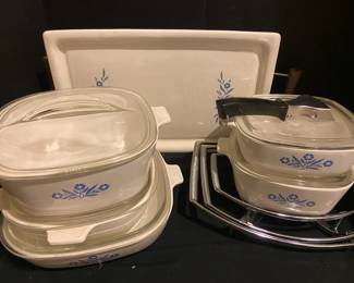 Lot Of Cornflower Corningware