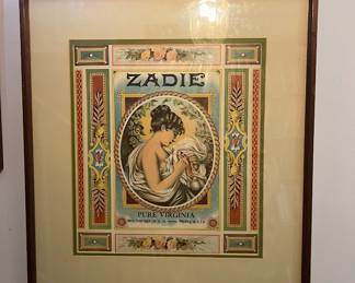 Three Framed Vintage Tobacco Labels - Local