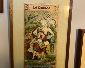 Three Framed Vintage Tobacco Labels - Local