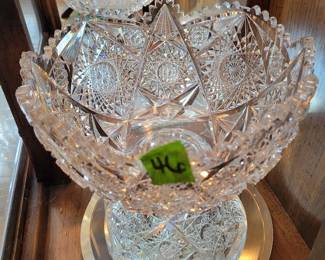 Cut Glass Punch Bowl and Stand #2