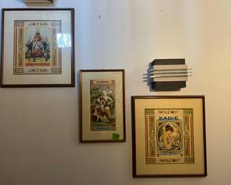 Three Framed Vintage Tobacco Labels - Local