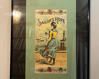 Sailor's Hope Tobacco Label Maclin Zimmer McGill Petersburg Va