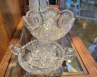 EAPG Glass Bowl and Nappy