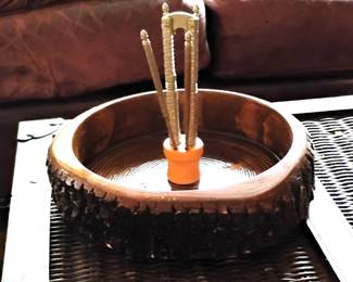 Wood nut dish