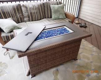WICKER FIRE PIT GAS - WICKER SOFA