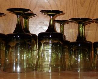 GREEN WINE GLASSES
