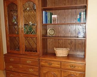 2-BOOKCASES - DOORS & DRAWERS OPEN SHELVES W/ DOORS & DRAWERS