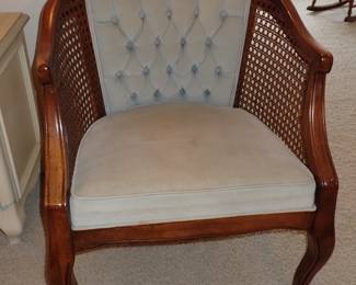 WICKER SIDED SIDE CHAIR