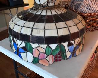 Vintage stained glass light fixture
