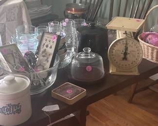 Kitchen, dining, vintage metal scale