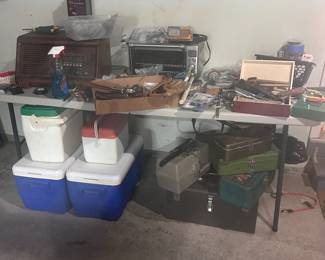 Coolers, toolboxes, tools