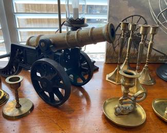 Bronze cast iron cannons, full size and mini by Pencraft