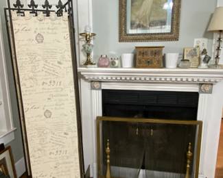 Dressing Screen, Brass Fireplace Screen, 