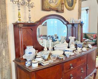 Cherrywood Antique sideboard, Victorian Artwork 