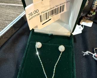 Swarovski Horseshoe Necklace and Earrings