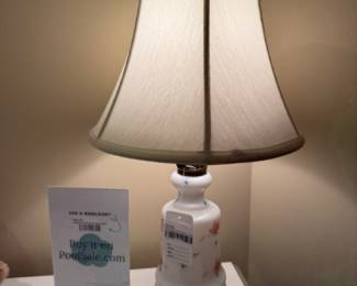 Hand Painted Opaline Lamp