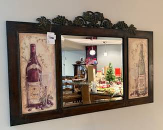 Metal Wine Themed Mirror
